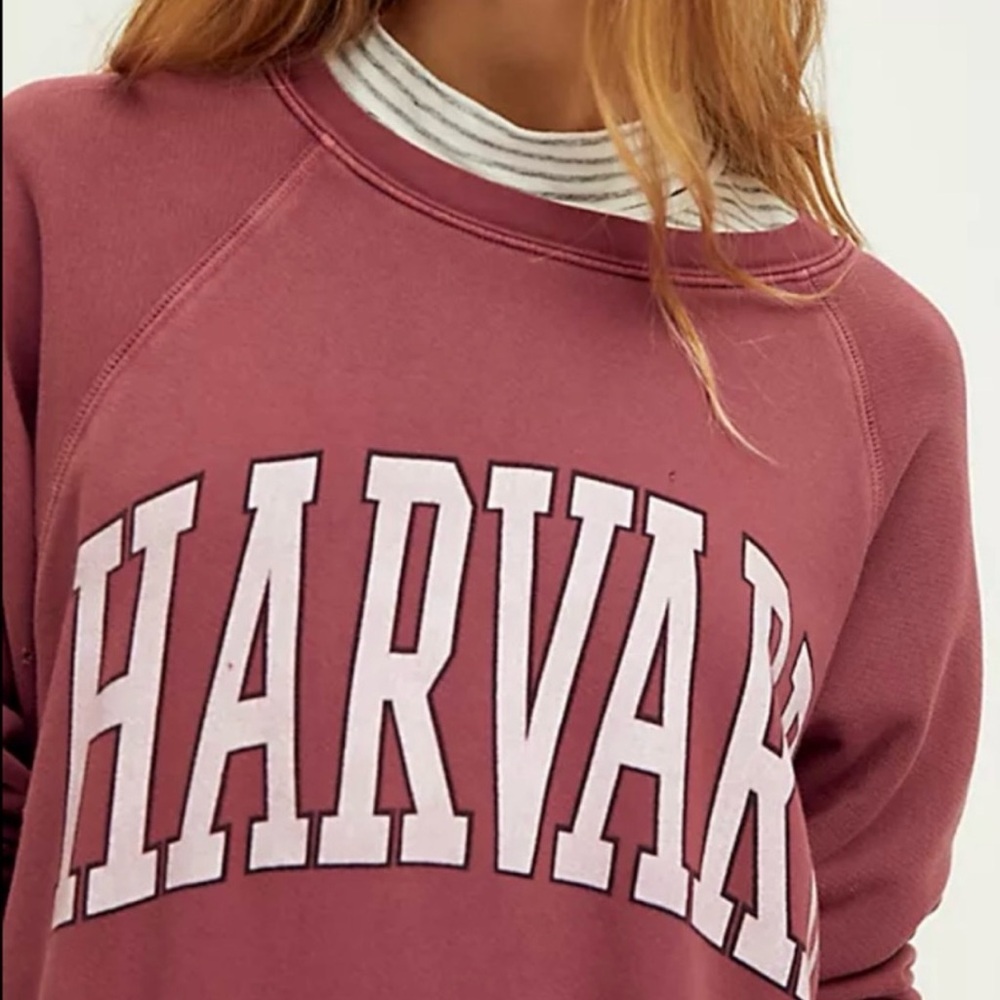 Free People Harvard Maroon Distressed Sweatshirt NWT Size medium